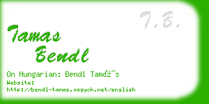 tamas bendl business card